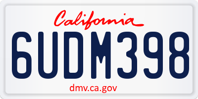 CA license plate 6UDM398