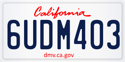 CA license plate 6UDM403