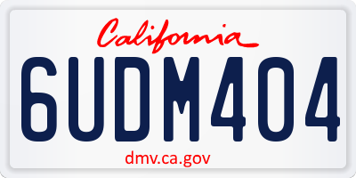 CA license plate 6UDM404