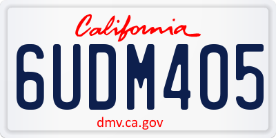 CA license plate 6UDM405