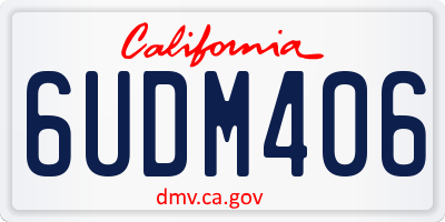 CA license plate 6UDM406