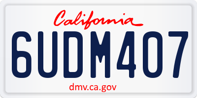 CA license plate 6UDM407
