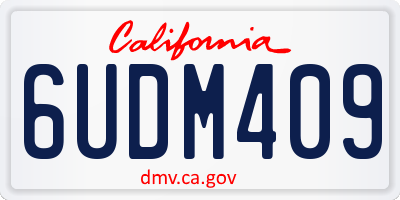 CA license plate 6UDM409