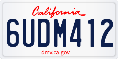 CA license plate 6UDM412