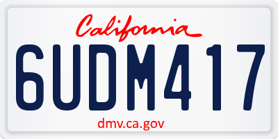 CA license plate 6UDM417