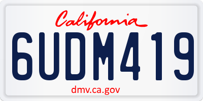 CA license plate 6UDM419