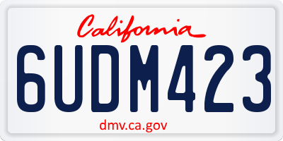 CA license plate 6UDM423