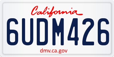CA license plate 6UDM426