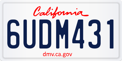 CA license plate 6UDM431
