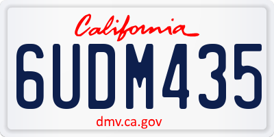 CA license plate 6UDM435