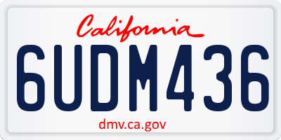 CA license plate 6UDM436