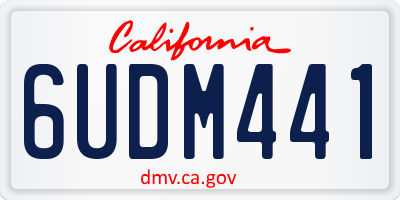 CA license plate 6UDM441