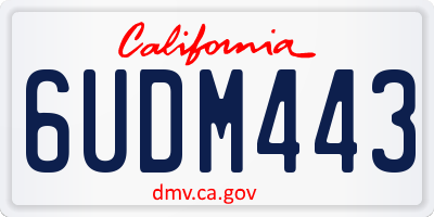CA license plate 6UDM443