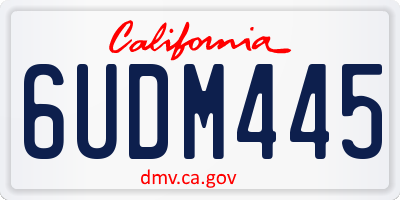 CA license plate 6UDM445