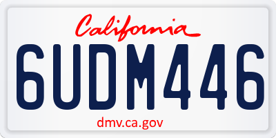 CA license plate 6UDM446