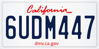 CA license plate 6UDM447