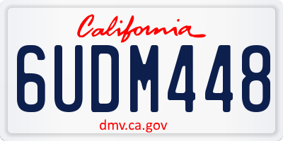 CA license plate 6UDM448