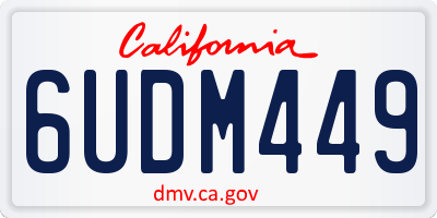 CA license plate 6UDM449