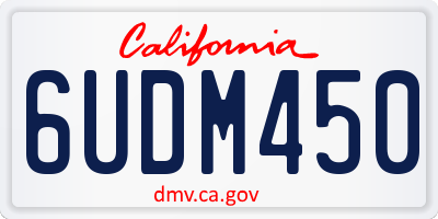 CA license plate 6UDM450