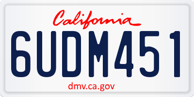 CA license plate 6UDM451