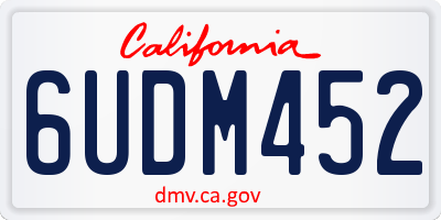 CA license plate 6UDM452