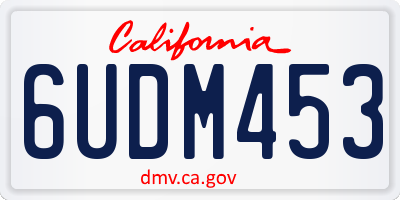 CA license plate 6UDM453