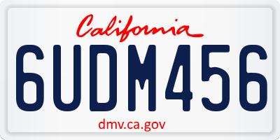 CA license plate 6UDM456