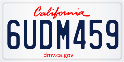 CA license plate 6UDM459