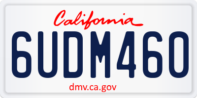 CA license plate 6UDM460