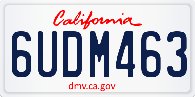 CA license plate 6UDM463