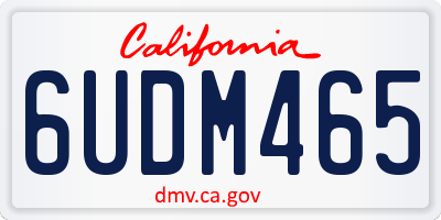 CA license plate 6UDM465