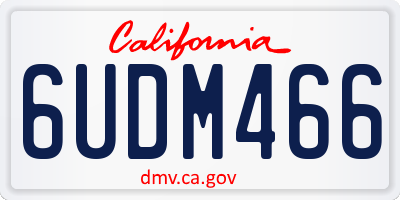 CA license plate 6UDM466