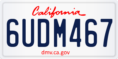 CA license plate 6UDM467