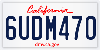 CA license plate 6UDM470