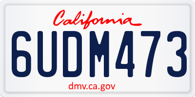 CA license plate 6UDM473