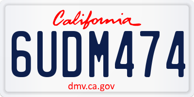 CA license plate 6UDM474