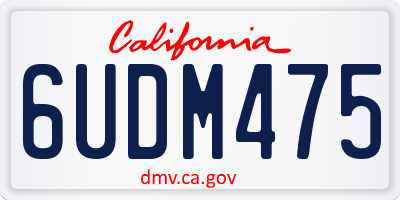 CA license plate 6UDM475