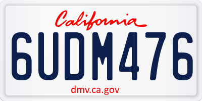 CA license plate 6UDM476