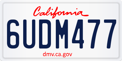 CA license plate 6UDM477