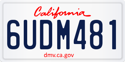 CA license plate 6UDM481