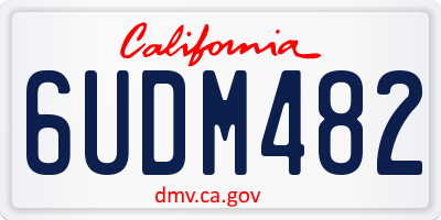 CA license plate 6UDM482