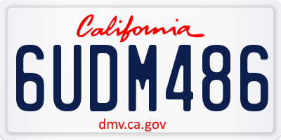 CA license plate 6UDM486