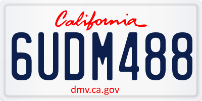 CA license plate 6UDM488