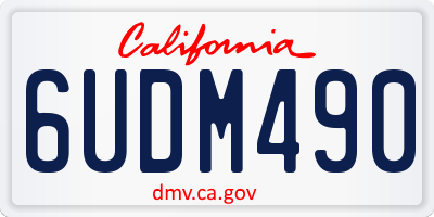 CA license plate 6UDM490