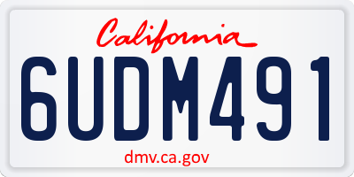 CA license plate 6UDM491