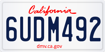 CA license plate 6UDM492