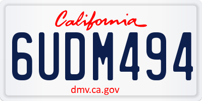 CA license plate 6UDM494