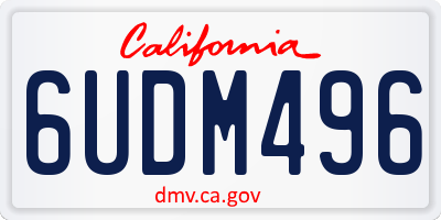 CA license plate 6UDM496