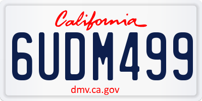 CA license plate 6UDM499