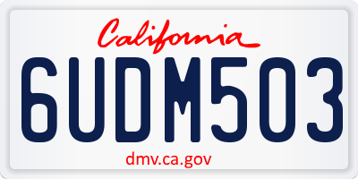 CA license plate 6UDM503